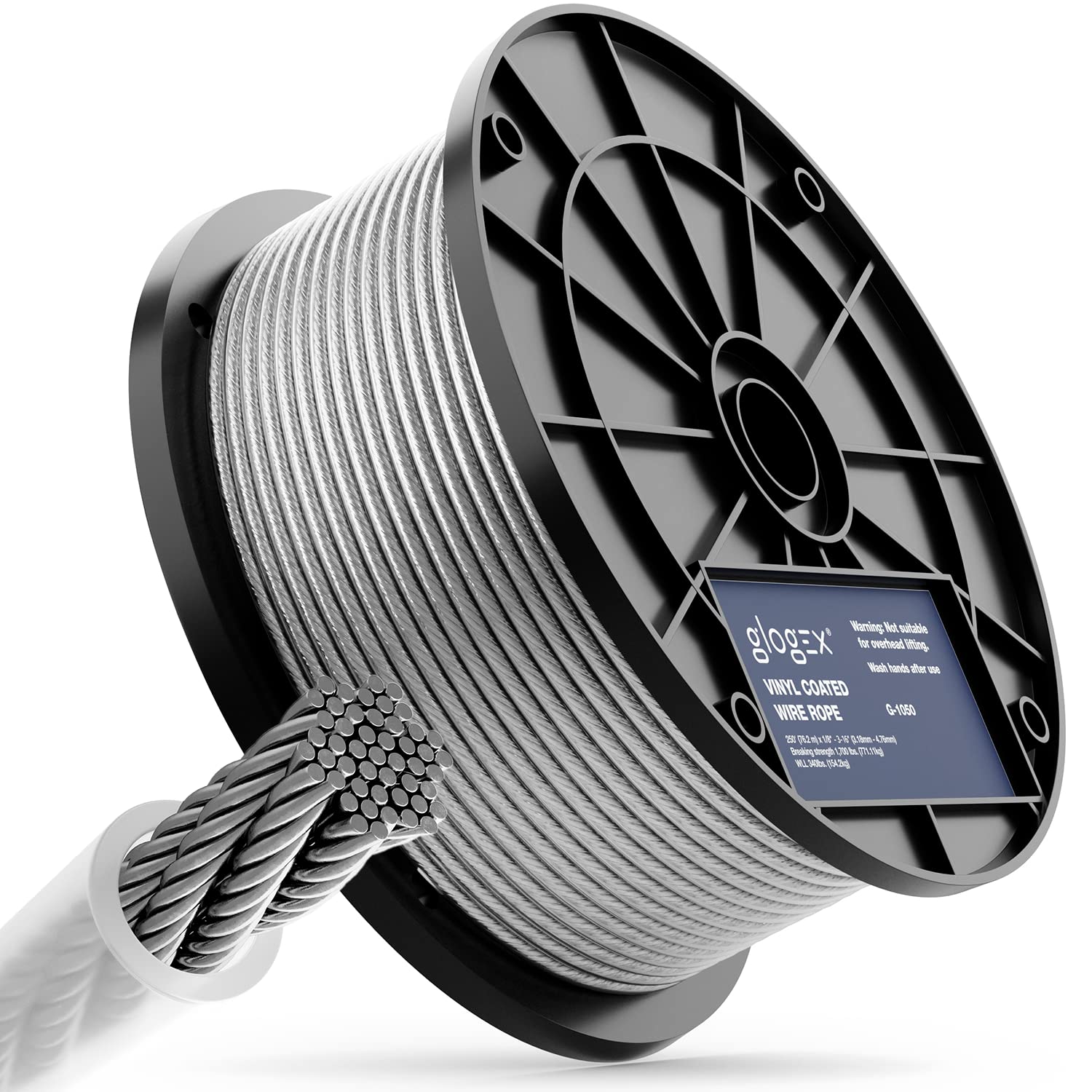 T316 Stainless Steel Cable, 500 FT Marine Grade Wire Rope for Deck Railing, Handrail, 7 X 7 Strands Construction